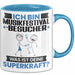 Musikfestival-Besucher Tasse Geschenk für Musikfestival-Besucher Geburtstag Lustiger Spruch Kaffee-Becher Was Ist Deine Superkraft Blau Trendation