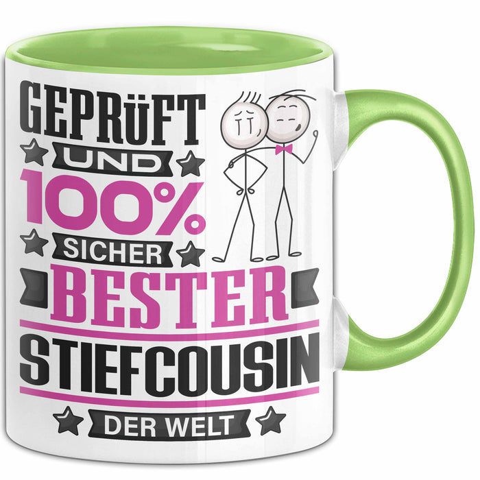 Stiefcousin Geschenk Lustiger Spruch für Stiefcousin Geschenkidee Bester Stiefcousin Der Welt Grün Trendation
