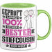 Stiefcousin Geschenk Lustiger Spruch für Stiefcousin Geschenkidee Bester Stiefcousin Der Welt Grün Trendation