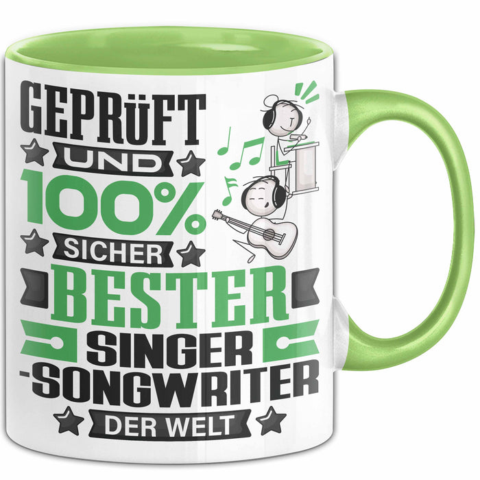 Singer-Songwriter Geschenk Lustiger Spruch für Singer-Songwriter Geschenkidee Bester Singer-Songwriter Der Welt Grün Trendation