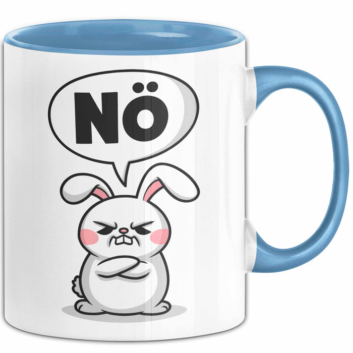 Sarkastische Kaninchen Hase Tasse Geschenk Lustige Geschenkidee Spruch Nö Blau Trendation
