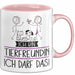 Geschenk für Tierfreundin Tasse Lustige Geschenkidee Geburtstag Ich Bin Tierfreundin Ich Darf Das Rosa Trendation