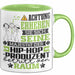 Hip-Hop-Produzent Geschenk Tasse Lustiger Spruch Erheben Sie Sich Der Hip-Hop-Produzent Betritt den Raum Grün Trendation