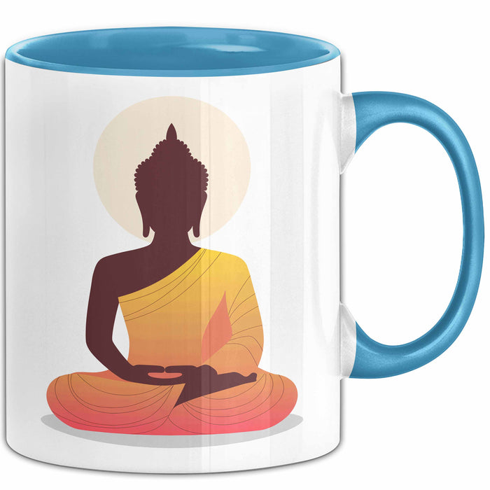 Buddha Zen Buddhismus Yoga Meditation Spirituell Tasse Geschenk Lustige Geschenkidee Spruch Blau Trendation