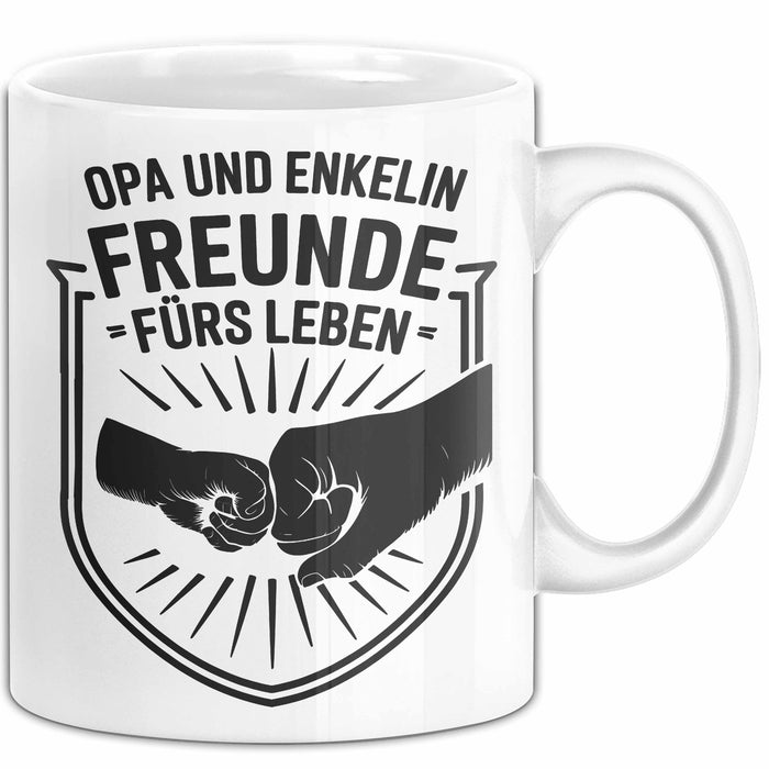 Opa Enkelin Tasse Geschenk Lustige Geschenkidee Spruch Freunde Fürs Leben Weiß Trendation