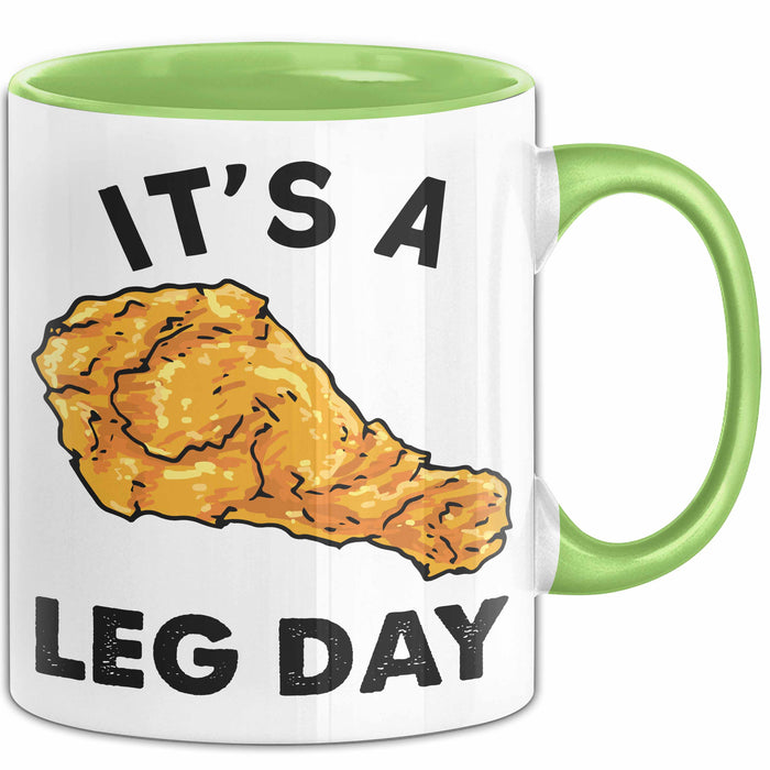 Its A Leg Day Gym Tasse Geschenk Chicken Wing Beine Trainieren Gym Becher Grün Trendation