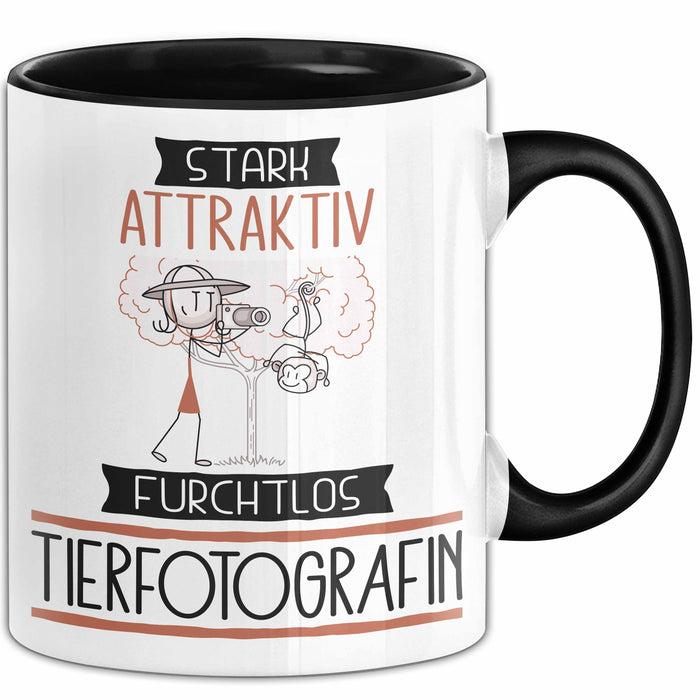 Tierfotografin Tasse Geschenk Becher Stark Attraktiv Furchtlos Tierfotografin Lustige Geschenkidee Trendation