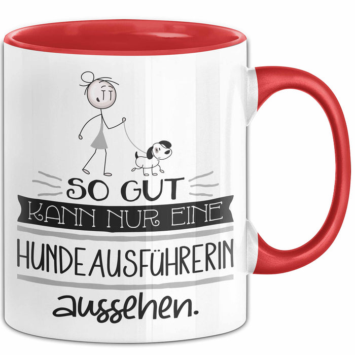 Hundeausführerin Geschenk Tasse So Gut Kann Nur Eine Hundeausführerin Aussehen Geschenkidee Geburtstag Weihnachten Lustig Rot Trendation