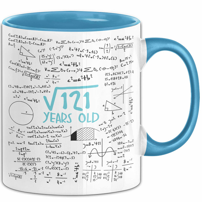 Wurzel aus 121 Tasse Geschenk Mathe Fan 11. Geburtstag Humorvoll Blau Trendation