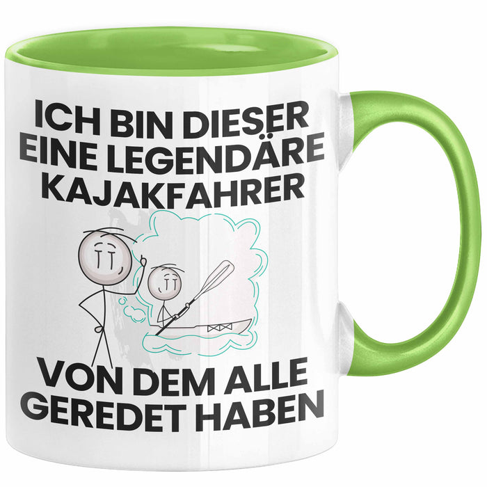 Kajakfahrer Geschenk Tasse Lustige Geschenkidee Geburtstag für Kajakfahrer Ich Bin Dieser Legendäre Kajakfahrer Von Dem Alle Geredet Haben Kaffee-Becher Grün Trendation