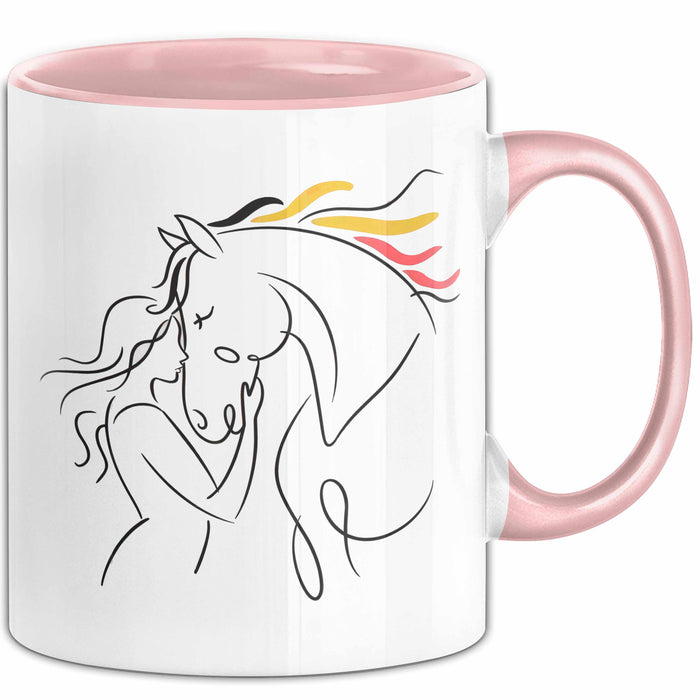Pferde Tierliebhaber Tasse Geschenk Lustige Geschenkidee Spruch Rosa Trendation