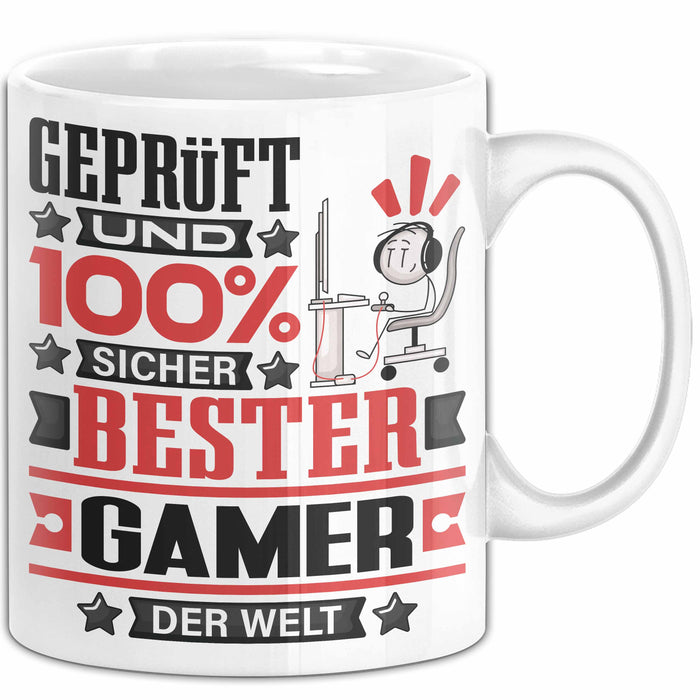 Gamer Geschenk Lustiger Spruch für Gamer Geschenkidee Bester Gamer Der Welt Weiß Trendation