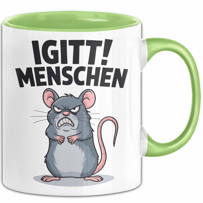 Sarkastisch Sarkasmus Introvertiert Tasse Geschenk Lustige Geschenkidee Spruch Igitt Menschen Grün Trendation