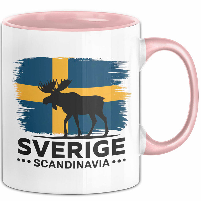 Schweden Skandinavien Schwedisch Tasse Geschenk Lustige Geschenkidee Spruch Elk Bull Sverige Scandinavia Rosa Trendation