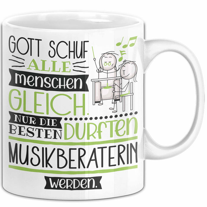 Musikberaterin Geschenk Becher Tasse Gott Schuf Alle Menschen Gleich Nur Die Besten Durfeten Musikberaterin Werden Geschenkidee Lustig Weiß Trendation