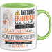Konzertveranstalterin Tasse Geschenk Lustiger Spruch Bitte Erheben Sie Sich Seine Majestät Die Konzertveranstalterin Betritt Den Raum Grün Trendation