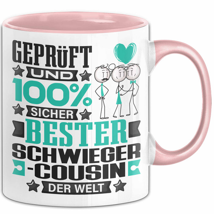 Schwiegercousin Geschenk Lustiger Spruch für Schwiegercousin Geschenkidee Bester Schwiegercousin Der Welt Rosa Trendation