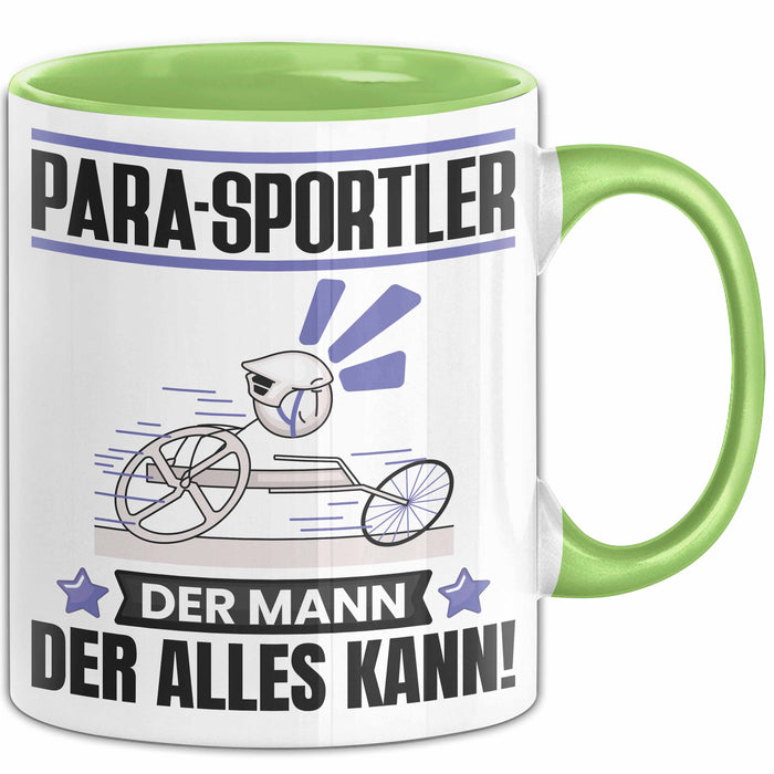 Para-Sportler Tasse Geschenk für Para-Sportler Der Mann Der Alles Kann Geschenkidee zum Geburtstag Grün Trendation
