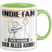 Indie-Fan Tasse Geschenk für Indie-Fan Der Mann Der Alles Kann Geschenkidee zum Geburtstag Grün Trendation
