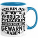 Pflegerin Geschenk Tasse Ich Bin Die Verrückte Pflegerin Vor Der Dich Alle Gewarnt Haben Krankenpflegerin Geschenkidee Blau Trendation