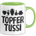 Töpferin Tasse Geschenk Töpfer Tussi Geschenkidee Töpfern Becher Grün Trendation