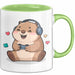 Capybara Videospieler Tasse Geschenk Lustige Geschenkidee Grün Trendation