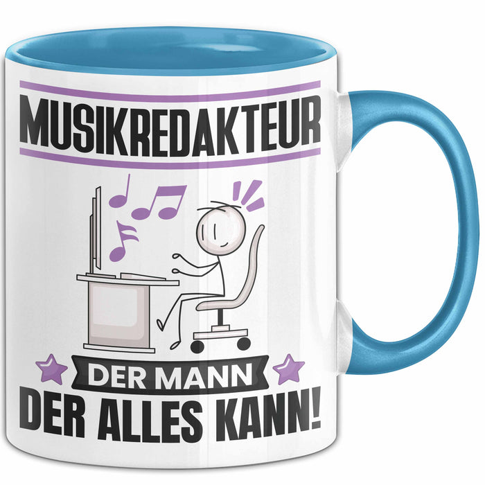 Musikredakteur Tasse Geschenk für Musikredakteur Der Mann Der Alles Kann Geschenkidee zum Geburtstag Blau Trendation