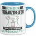 Tierarzthelfer Tasse Geschenk für Tierarzthelfer Geburtstag Lustiger Spruch Kaffee-Becher Was Ist Deine Superkraft Blau Trendation