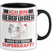 Bergführer Tasse Geschenk für Bergführer Geburtstag Lustiger Spruch Kaffee-Becher Was Ist Deine Superkraft Schwarz Trendation