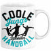 Handball-Spieler Geschenk Tasse Geschenkidee Handball-Spieler Jungs Kaffee-Becher Coole Jungs Spielen Handball Weiß Trendation