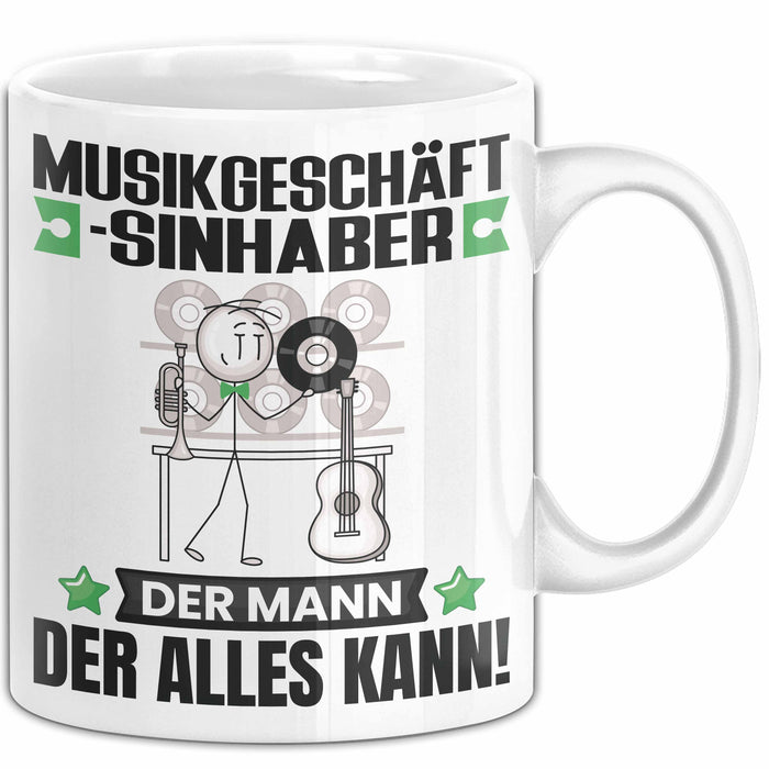 Musikgeschäftsinhaber Tasse Geschenk für Musikgeschäftsinhaber Der Mann Der Alles Kann Geschenkidee zum Geburtstag Weiß Trendation