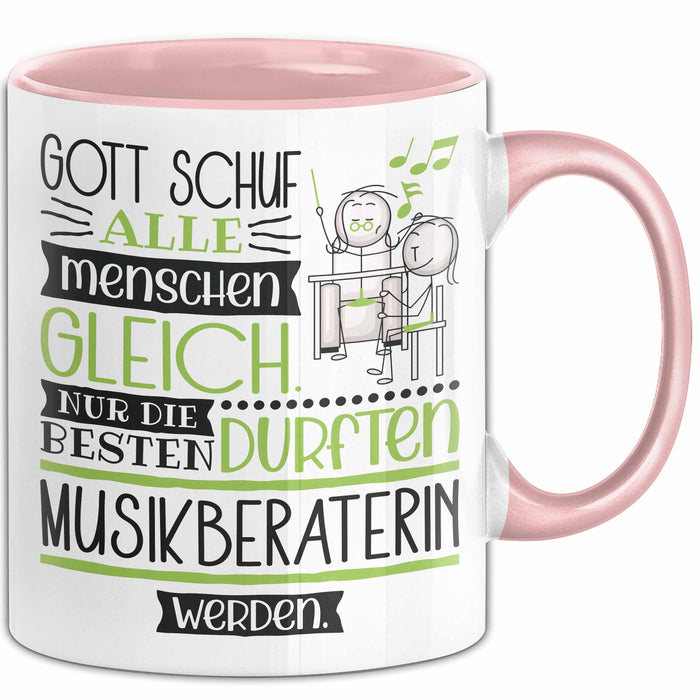 Musikberaterin Geschenk Becher Tasse Gott Schuf Alle Menschen Gleich Nur Die Besten Durfeten Musikberaterin Werden Geschenkidee Lustig Rosa Trendation