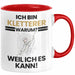 Kletterer Geschenk Tasse Lustiger Spruch Ich Bin Kletterer Warum Weil Ich Es Kann Geschenkidee Bester Kletterer Geburtstag Kaffee-Becher Rot Trendation