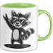 Waschbär Tierliebhaber Rockmusik Tasse Geschenk Lustige Geschenkidee Spruch Grün Trendation