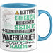 Wakeboarder Geschenk Tasse Lustiger Spruch Erheben Sie Sich Der Wakeboarder Betritt den Raum Blau Trendation