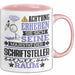 Schriftsteller Geschenk Tasse Lustiger Spruch Erheben Sie Sich Der Schriftsteller Betritt den Raum Rosa Trendation