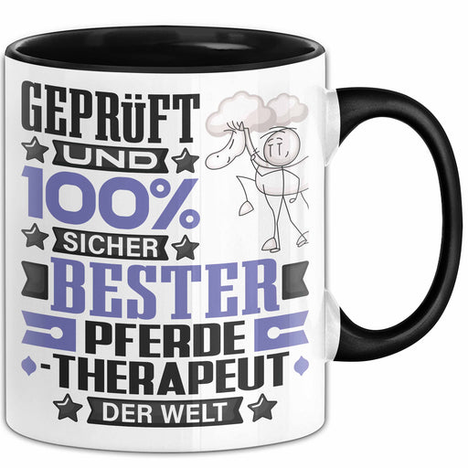 Pferdetherapeut Geschenk Lustiger Spruch für Pferdetherapeut Geschenkidee Bester Pferdetherapeut Der Welt Schwarz Trendation