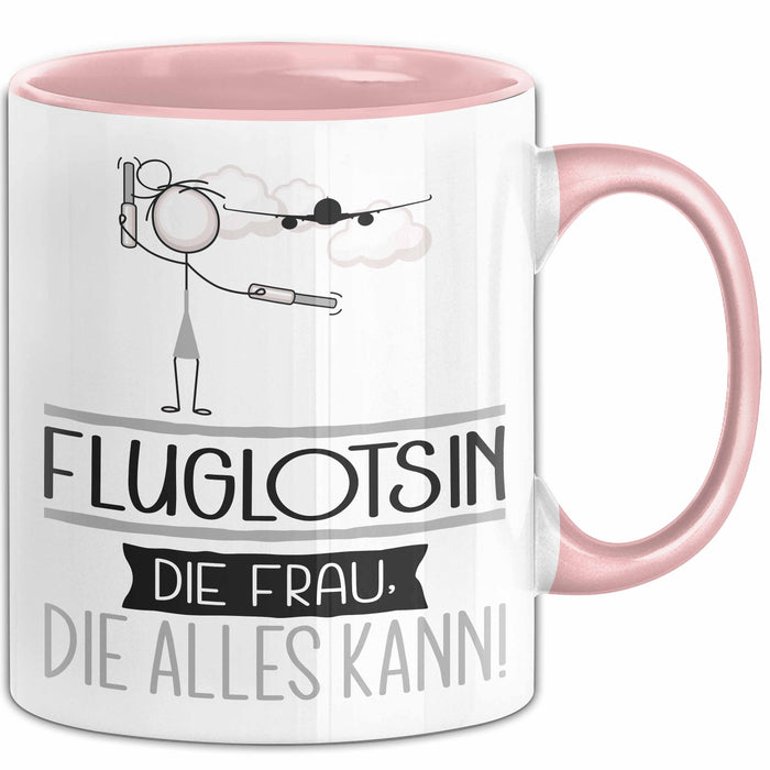 Fluglotsin Geschenk Tasse Becher Die Frau Die Allen Kann Geschenkidee für eine Fluglotsin Lustig Rosa Trendation