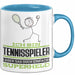 Tennisspieler Geschenk Tasse Ich Bin Tennisspieler Aber Sag Doch Einfach Superheld Lustige Geschenkdiee für Tennisspieler Kaffee-Becher Blau Trendation