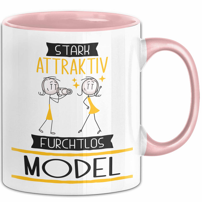 Model Tasse Geschenk Becher Stark Attraktiv Furchtlos Model Lustige Geschenkidee Rosa Trendation