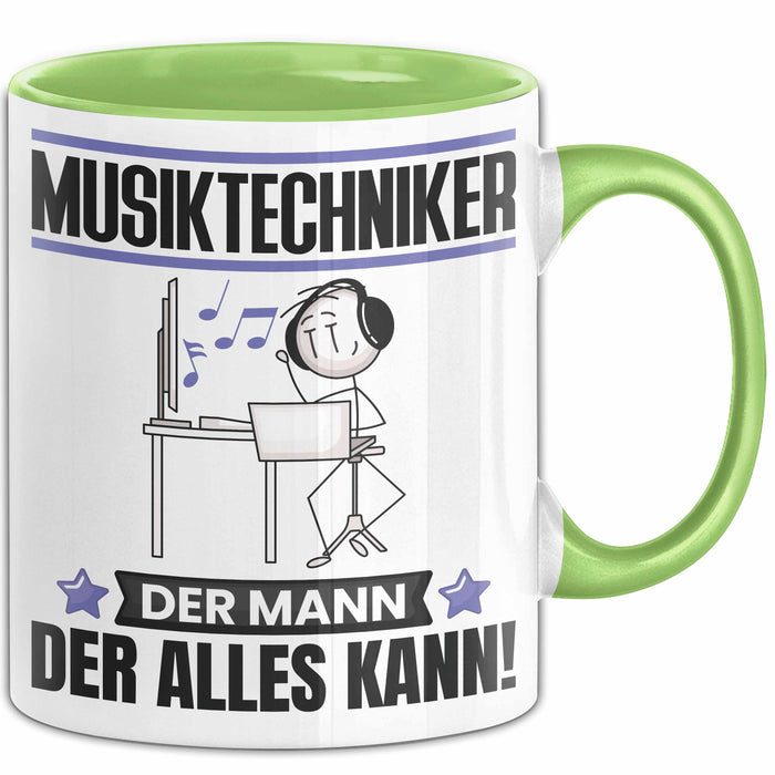 Musiktechniker Tasse Geschenk für Musiktechniker Der Mann Der Alles Kann Geschenkidee zum Geburtstag Grün Trendation