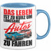 Auto Fahrer Tasse Becher Geschenk Lustige Geschenkidee Spruch Das Leben Ist Zu Kurz Um Langsame Autos Zu Fahren Blau Trendation