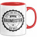 Bauarbeiter Tasse Geschenk 100% Bester Bauleiter Handwerker Geschenkidee Lustig Rot Trendation