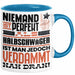 Halbschwäger Geschenk Tasse Lustige Geschenkidee für Halbschwäger Geburtstag Kaffee-Becher Niemand Ist Perfekt Aber Als Halbschwäger Ist Man Nah Dran Blau Trendation