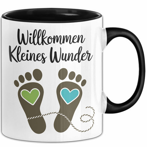 Baby Geburt Neue Eltern Tasse Geschenk Lustige Geschenkidee Spruch Willkommen Kleines Wunder Trendation