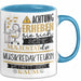 Musikredakteurin Tasse Geschenk Lustiger Spruch Bitte Erheben Sie Sich Seine Majestät Die Musikredakteurin Betritt Den Raum Blau Trendation