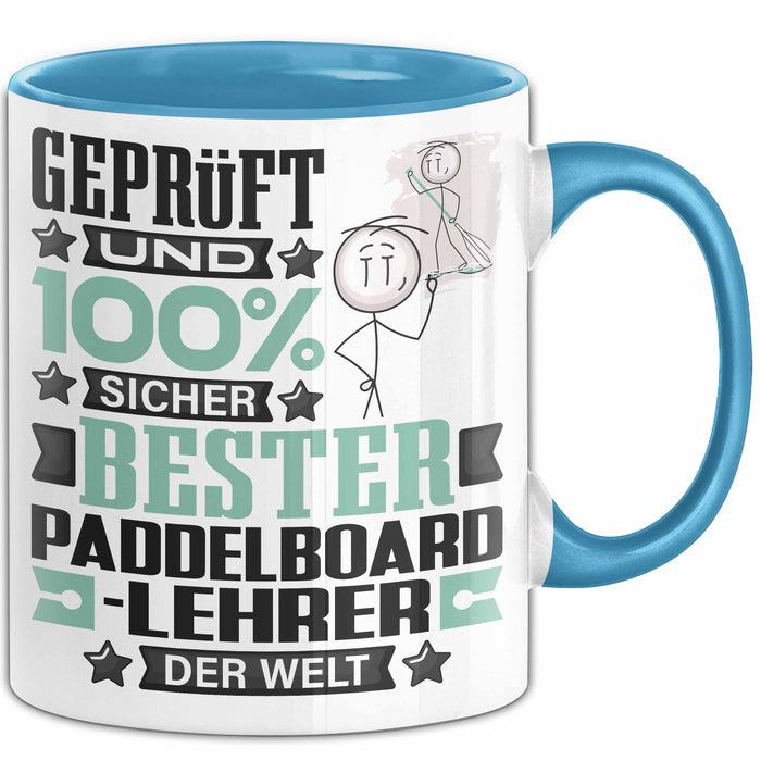 Paddelboard-Lehrer Geschenk Lustiger Spruch für Paddelboard-Lehrer Geschenkidee Bester Paddelboard-Lehrer Der Welt Blau Trendation