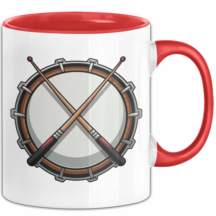 Schlagzeuger Tasse Geschenkidee für Beatmacher Fans Rot Trendation