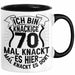 70er Geburtstag Geschenk Männer Frauen Ich Bin Knackige 70 Tasse Geschenkidee Lustiger Spruch Opa 70. Geburtstag Kaffee-Becher Schwarz Trendation
