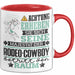 Rodeo-Cowboy Geschenk Tasse Lustiger Spruch Erheben Sie Sich Der Rodeo-Cowboy Betritt den Raum Rot Trendation